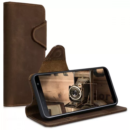 Etui do Samsung Galaxy J6 Plus, skóra naturalna, brązowy, 46604.05