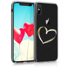  Etui do Apple iPhone X / iPhone XS, Silikon, Złoto, 42505.17