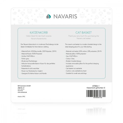 Tkaninowy kosz dla kota z poduszką, 47064.1