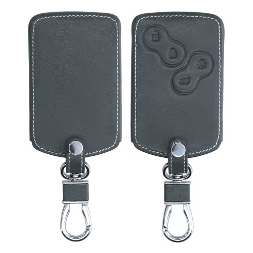 Etui na kluczyki do samochodu Renault / Dacia - 4 przyciski - Keyless Go, Skóra ekologiczna, Szare, 45656.73