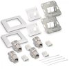 Zestaw 2 podwójnych gniazd sieciowych RJ45 z 4 wtyczkami CAT 6A, Kwmobile, Biały, Metal, 45360.02