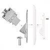 Zestaw 4 podwójnych gniazd sieciowych RJ45 10G z 8 wtyczkami CAT 6A, Kwmobile, Biały, Metal, 45360.03