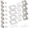 Zestaw 4 podwójnych gniazd sieciowych RJ45 10G z 8 wtyczkami CAT 6A, Kwmobile, Biały, Metal, 45360.03