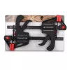 Set 2 cleme rapide Navaris, 15 cm, o mana, pentru lemn si lipire, negru, lemn/nylon/plastic/otel