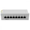 Panel krosowy Cat6 z 12 portami RJ45 i montażem na ścianie, Kwmobile, Szary, Metal, 47695.03