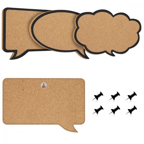 Zestaw 3 paneli korkowych Navaris, 22 x 17 cm, 6 szpilek, 45367.03