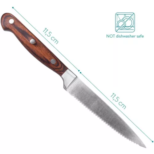 Zestaw noży do steków Navaris 6-częściowy z drewnianą rączką, 48114.01.06