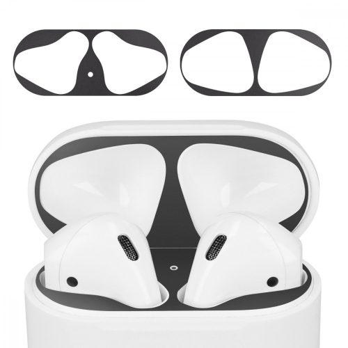 Zestaw 2 osłon przeciwkurzowych do słuchawek Apple AirPods 2/AirPods 1, Kwmobile, Czarny, Plastik, 48242.01