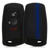 Etui na kluczyk samochodowy do BMW - 3 przyciski - Keyless Go, kwmobile, silikon, czarny / niebieski, 41730.29