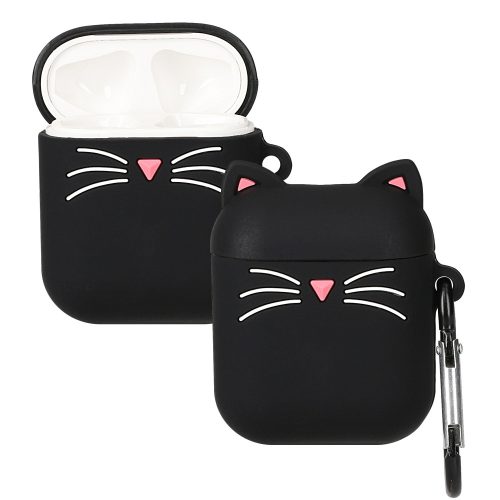 Etui na słuchawki Apple AirPods 2/AirPods 1, Kwmobile, Czarno-biały, Silikon, 48919.01