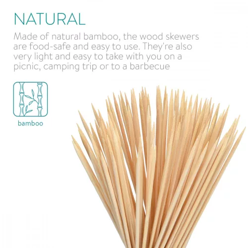 Zestaw 100 szaszłyków bambusowych Navaris, 400 x 4 mm, 49149.01