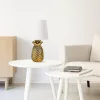 Lampa de masa Navaris, design ananas, 35 cm, gold/white, ceramica si metal, multicolor, ceramica/metal