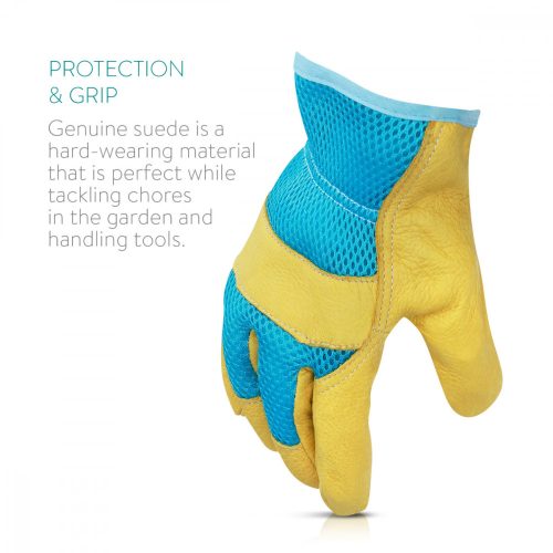 Rękawiczki ogrodnicze ze skóry naturalnej Navaris, rozmiar XL, tkanina 3D, 49175.4