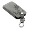 Etui na kluczyki do samochodu Renault / Dacia - 4 przyciski - Keyless Go, Skóra nubukowa, Szara, 48565.07