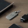Etui na kluczyki do samochodu Renault / Dacia - 4 przyciski - Keyless Go, Skóra nubukowa, Szara, 48565.05