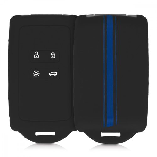 Osłona kluczyka do samochodu Renault / Dacia - 4 przyciski - Keyless Go, silikon, niebieska, 49769.03
