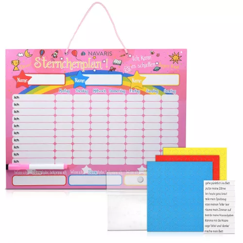 Tablica z nagrodami/zadaniami dla dzieci, 250 magnesów, 40 x 32 cm, język niemiecki, 48146.04