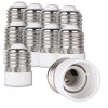 Zestaw 10 adapterów gniazd od E27 do E14, Kwmobile, biały, plastikowy, 49973.10