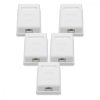 Zestaw 5 gniazd sieciowych RJ45 na kabel Ethernet CAT6A, Kwmobile, Biały, Metal, 50059.01.01