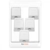 Zestaw 5 gniazd sieciowych RJ45 na kabel Ethernet CAT6A, Kwmobile, Biały, Metal, 50059.01.01