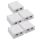 Zestaw 5 podwójnych gniazd sieciowych RJ45 na kabel Ethernet CAT6A, Kwmobile, Biały, Metal, 50059.02.01