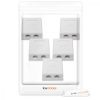 Zestaw 5 podwójnych gniazd sieciowych RJ45 na kabel Ethernet CAT6A, Kwmobile, Biały, Metal, 50059.02.01