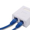 Zestaw 5 podwójnych gniazd sieciowych RJ45 na kabel Ethernet CAT6A, Kwmobile, Biały, Metal, 50059.02.01