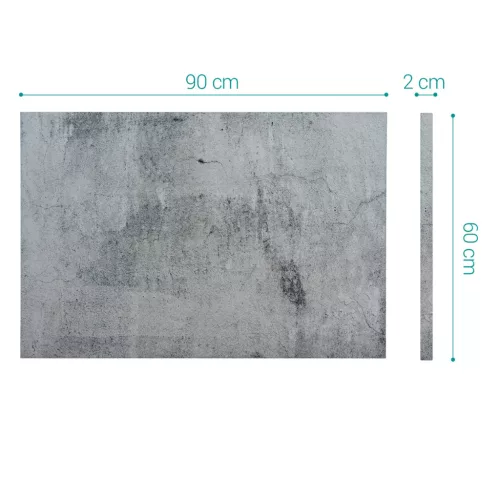 Tabla magnetica Navaris, design beton, 90x60 cm, whiteboard si magneti, multicolor, MDF/metal