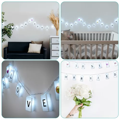 Łańcuch świetlny LED Navaris z 20 pudełkami, 2,2 m, 252 litery, cyfry i symbole, 50164.01