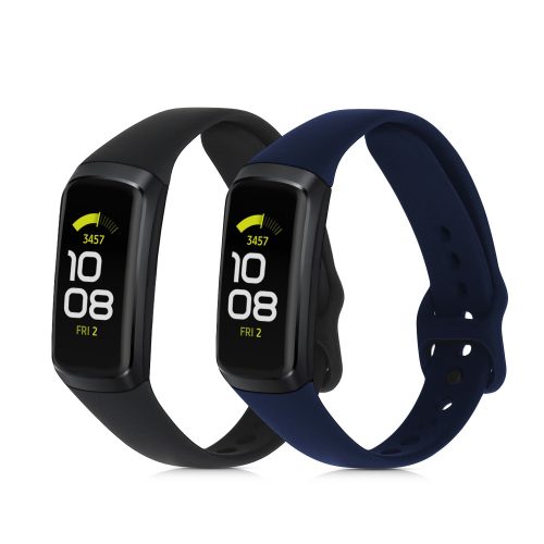 Zestaw 2 pasków do Samsung Galaxy Fit (SM-R370), kwmobile, silikon, niebieski / czarny, 50233.01