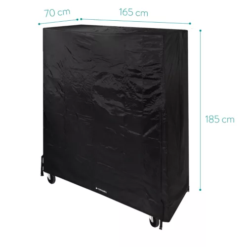 Husa masa tenis Navaris, impermeabila, 165x70x185 cm, snur reglabil, 420D Oxford, negru, poliester
