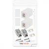 Zestaw 2 ekranowanych gniazd sieciowych RJ45 z 2 modułami Keystone, Kwmobile, biały, plastikowy, 50453.02.02