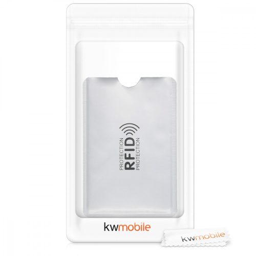 Zestaw 5 etui na karty bankowe, Kwmobile, srebrne, plastikowe, 50544.35