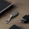 Etui na kluczyk samochodowy do Forda - 3 przyciski - Keyless Go, kwmobile, skóra nubukowa, szara, 49597.03