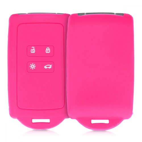 Osłona kluczyka do samochodu Renault / Dacia - 4 przyciski - Keyless Go, kwmobile, silikon, różowa, 48035.08