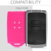 Osłona kluczyka do samochodu Renault / Dacia - 4 przyciski - Keyless Go, kwmobile, silikon, różowa, 48035.08