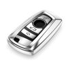 Etui na kluczyk samochodowy do BMW - 3 przyciski - Keyless Go, silikon, srebrne, 50978.94