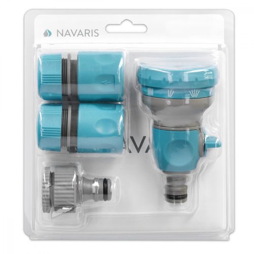 Zestaw 4 złączy do węża Navaris, dysza, zestaw kranu, złącze węża, 51021.01