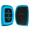 Osłona kluczyka do samochodu Hyundai / Kia - 3 przyciski - Keyless Go, silikon, niebieska, 51052.98