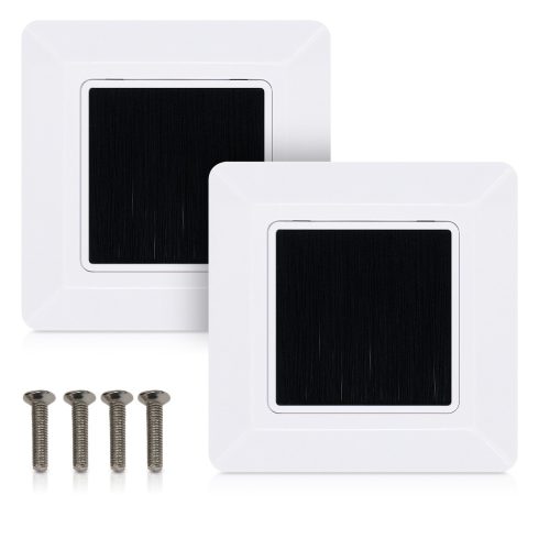 Zestaw 2 pustych gniazdek europejskich, Kwmobile, czarny, plastikowy, 51095.01.02