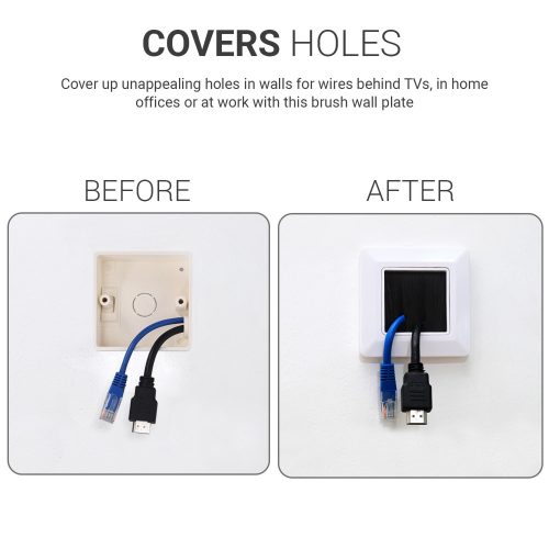 Zestaw 2 pustych gniazdek europejskich, Kwmobile, czarny, plastikowy, 51095.01.02