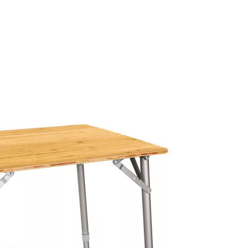 Składany bambusowy stół kempingowy Navaris, 65 x 50 cm, regulowany, bambus, 51166.2