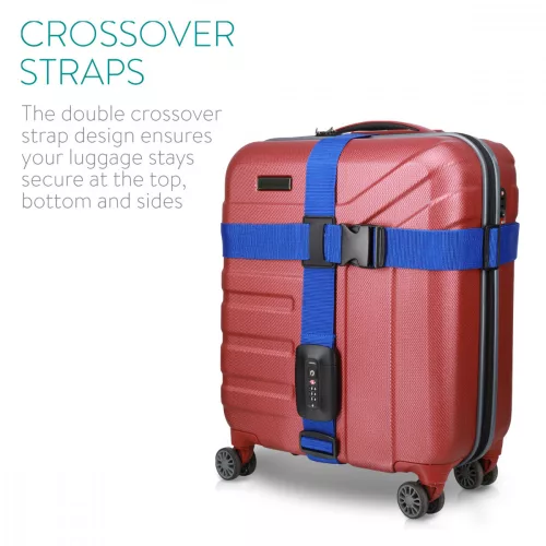 Regulowany pasek bagażowy Navaris z zamkiem i identyfikatorem, 51357.04