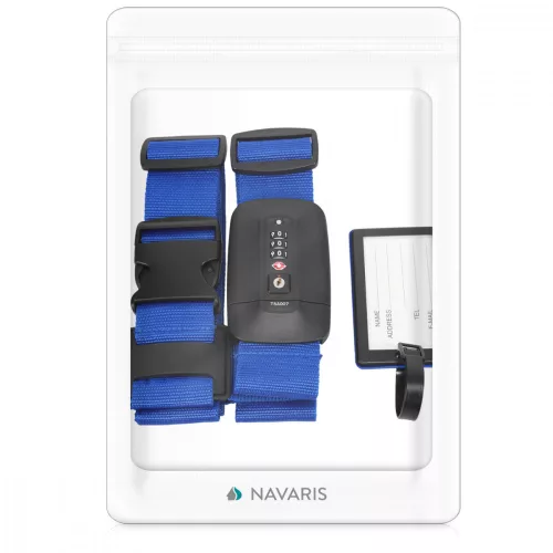 Regulowany pasek bagażowy Navaris z zamkiem i identyfikatorem, 51357.04