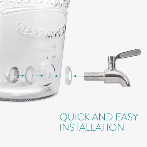 Dozownik napojów z kranikiem i zakrętką z klipsem Navaris, 8 l, 51379.01