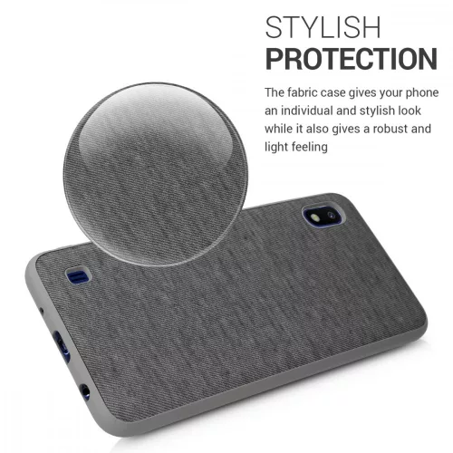 Etui do Samsunga Galaxy A10, tekstylne, szare, 51540.22