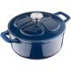 Garnek żeliwny Navaris z pokrywką - nieprzywierający do kuchenek/piekarników - 24 cm - 3,5 l - ciemnoniebieski, 48777.01.17