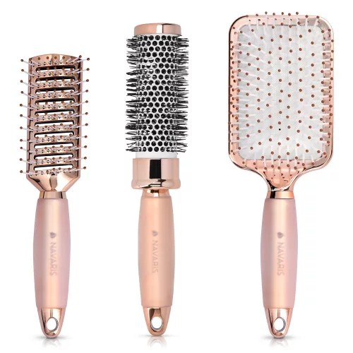 Zestaw pędzli okrągłych, pędzel szkieletowy, pędzel do palety, różowy, 51639.02