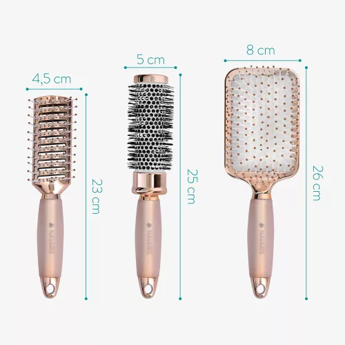 Zestaw pędzli okrągłych, pędzel szkieletowy, pędzel do palety, różowy, 51639.02