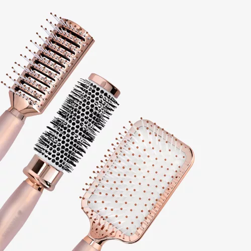 Zestaw pędzli okrągłych, pędzel szkieletowy, pędzel do palety, różowy, 51639.02